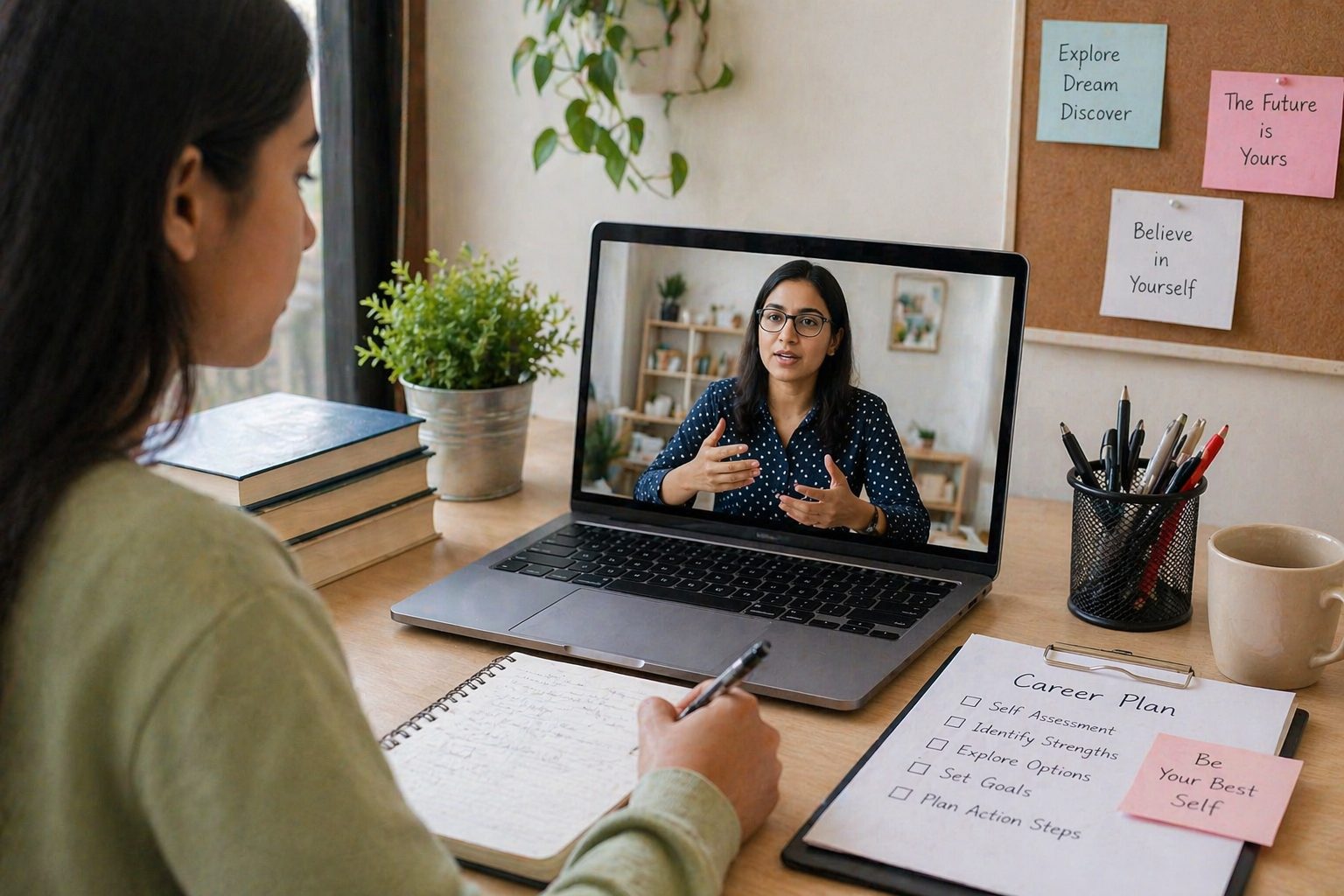 student taking online psychometric test for career counselling