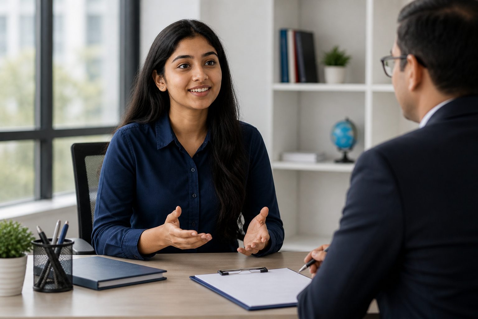 Professional office interview in progress